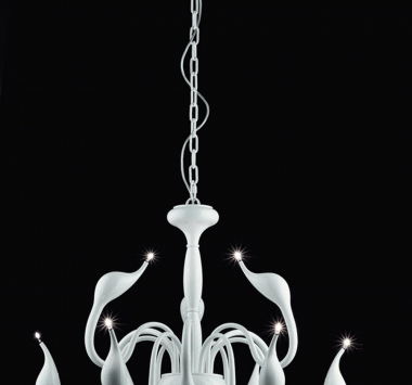 Meta Swan Chandelier 12 White